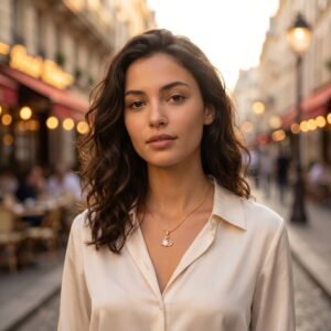 bijoux-1888-da3-1 Collier Lune Acier Inoxydable Doré 316L