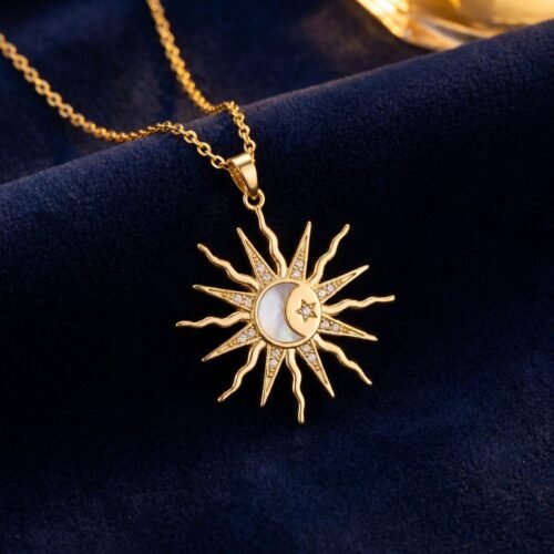 Pendentif Lune et Soleil Mode Alliage Niche