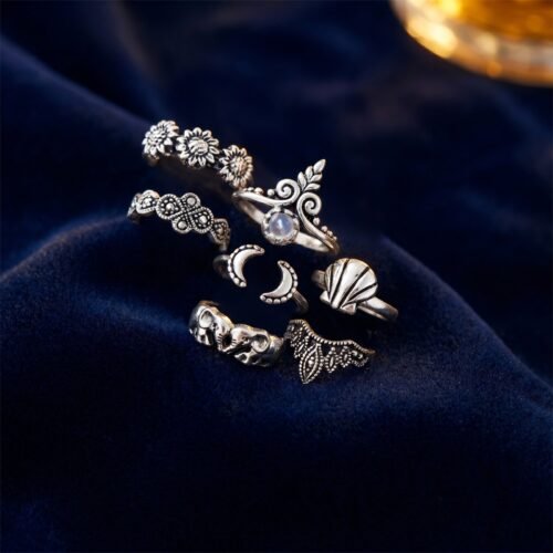 bijoux-2187-da1-1.jpg Set de 7 Bagues Célestes Lune Soleil Couronne Acier