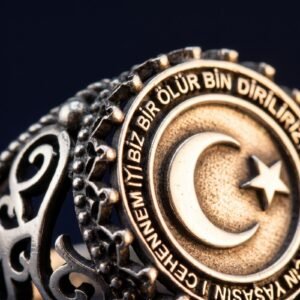 Bague Lune et Pentagramme Acier Inoxydable 316L Femme