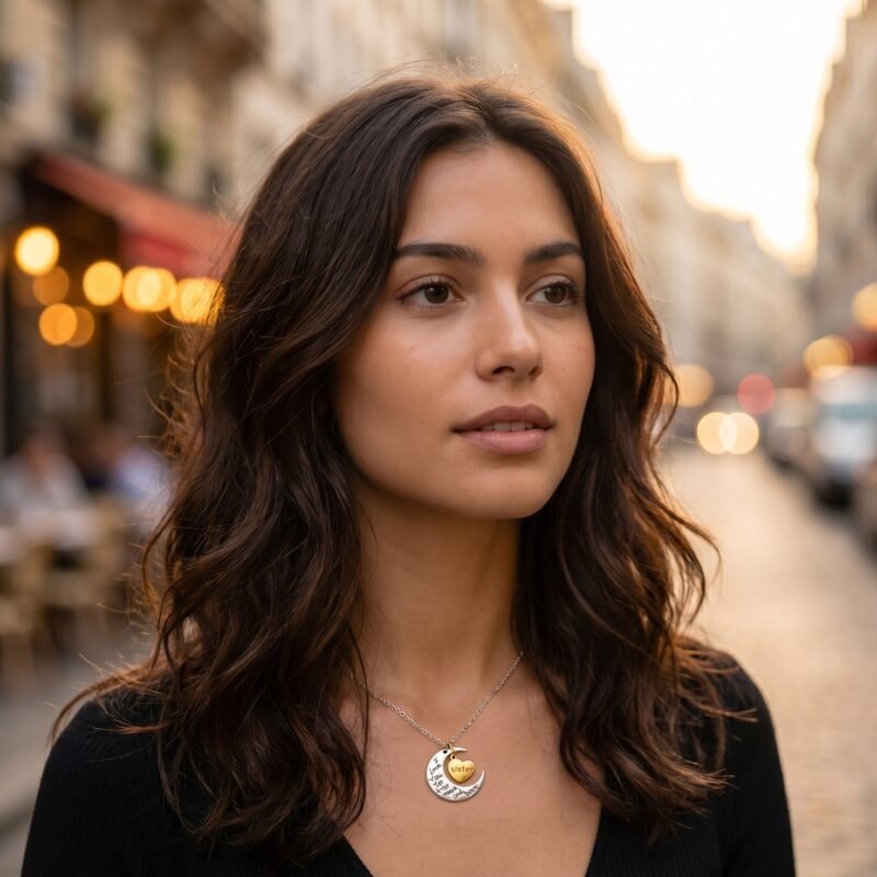 bijoux-2316-da3-1 Collier famille lune cœur - Lien infini