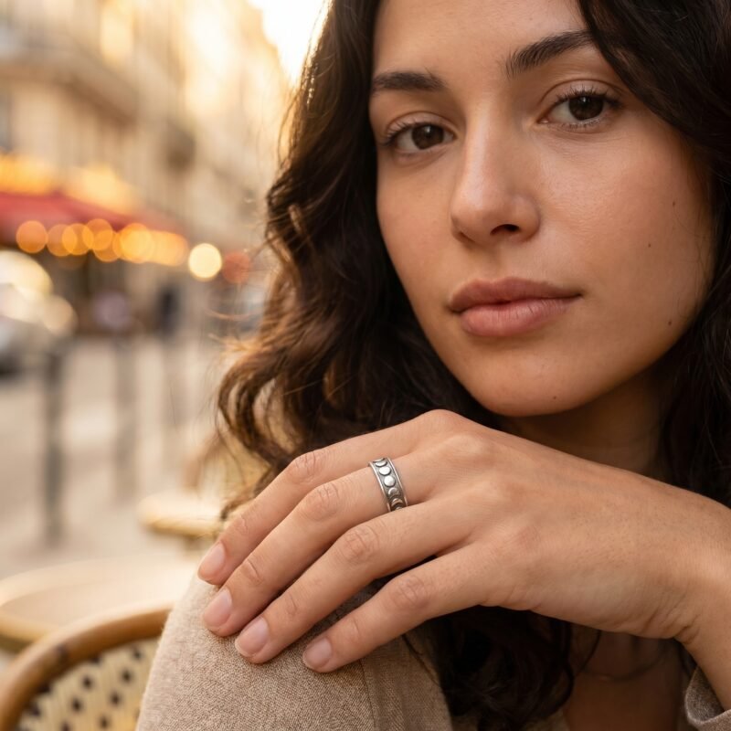 bijoux-2378-da3-1 Bague lune rétro tendance acier inoxydable