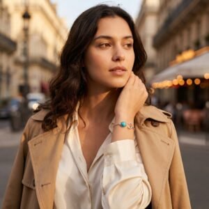 bijoux-2579-da3-1 Bracelet lune turquoise acier inox femme
