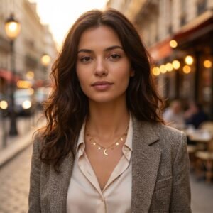 Collier Étoile Lune Or Tempérament Clavicule — Luxe Doré