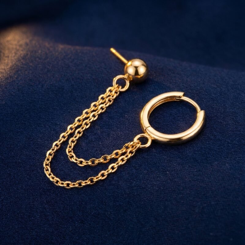 Boucles d'Oreilles Clip Lune Géométrique — Audace Moderne