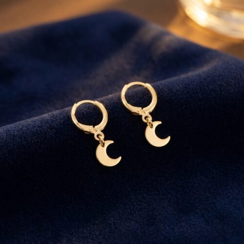 Boucles d'Oreilles Étoile Lune Métal — Dualité Cosmique
