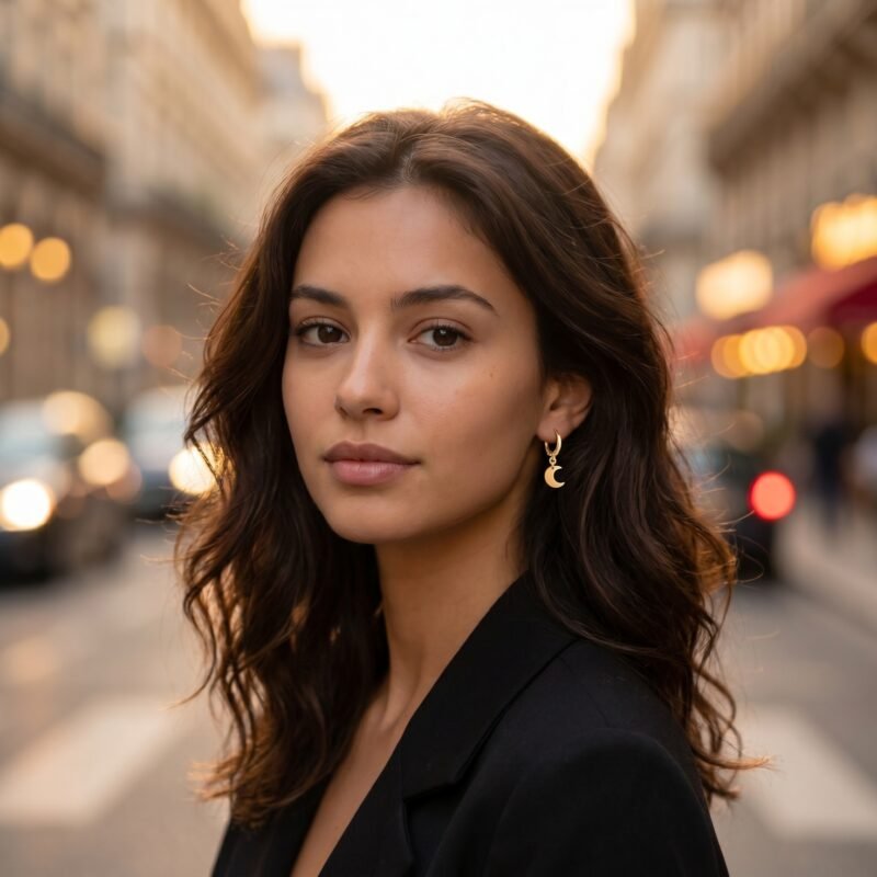 bijoux-2727-da3-1 Boucles d'Oreilles Étoile Lune Métal — Dualité Cosmique