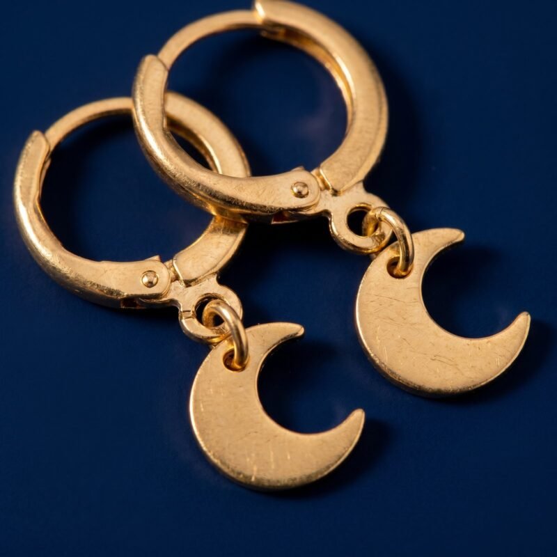 bijoux-2727-macro-1.jpg Boucles d'Oreilles Étoile Lune Métal — Dualité Cosmique