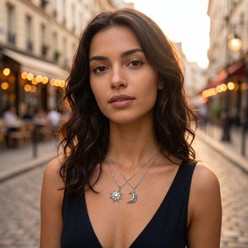 bijoux-2756-da3-1 Collier Lune Vintage Couple Amitié — Deux Âmes