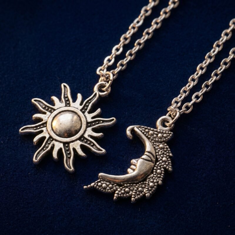 bijoux-2756-macro-1.jpg Collier Lune Vintage Couple Amitié — Deux Âmes