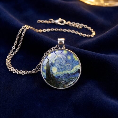 bijoux-2899-da1-1.jpg Collier Nuit Étoilée - Van Gogh Lune et Étoiles Sertie