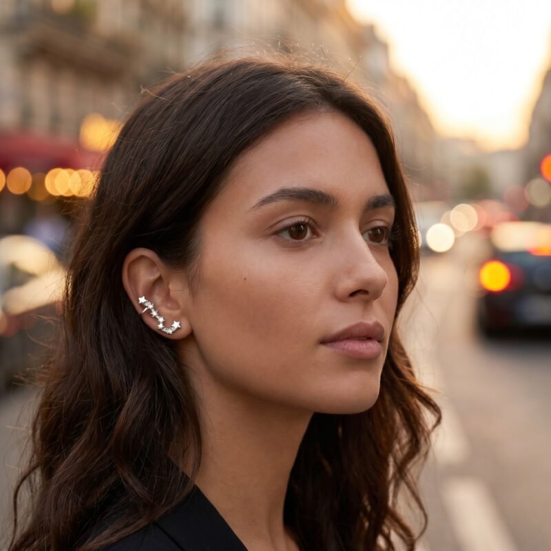 bijoux-2949-da3-1 Boucles Oreilles Lune et Étoile Scintillantes - Éclat