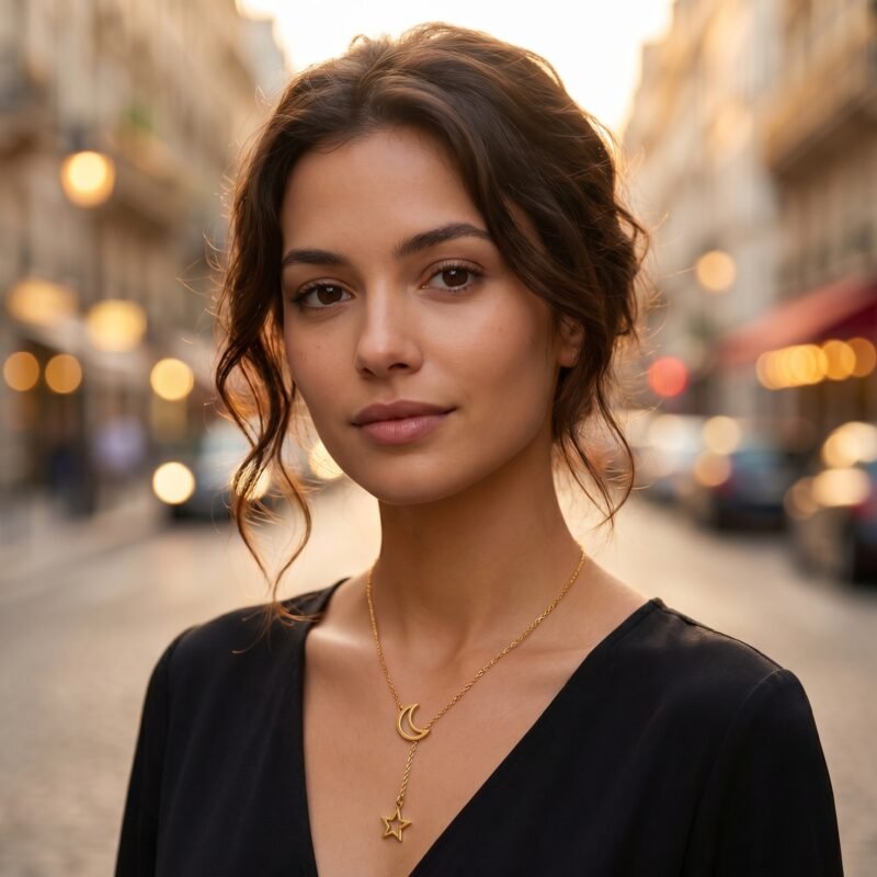bijoux-3103-da3-1 Collier clavicule lune étoile court délicat