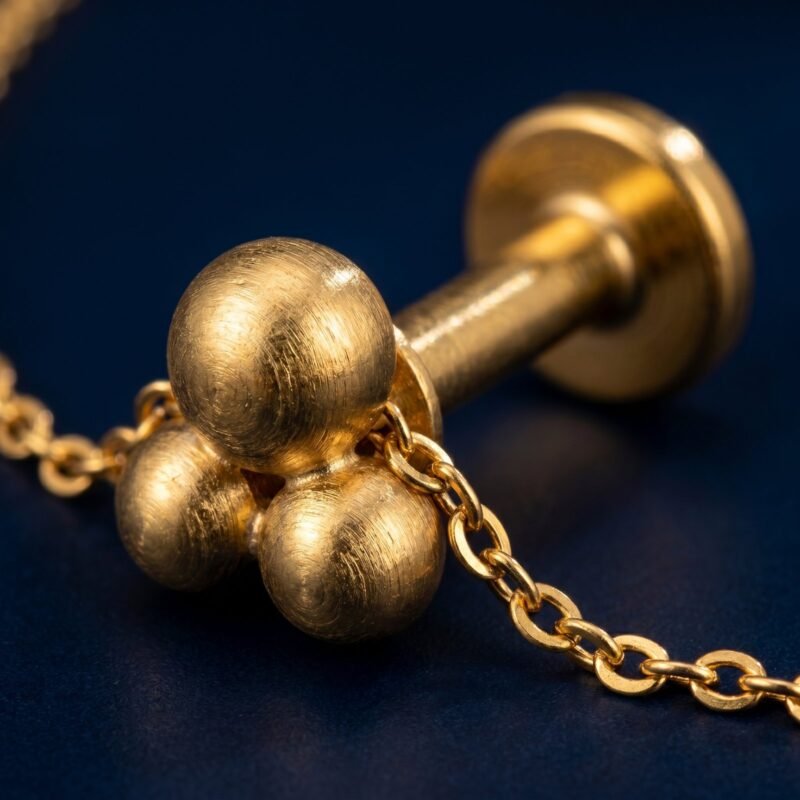 Piercing Lèvre Lune Éclair Acier Inoxydable 316L