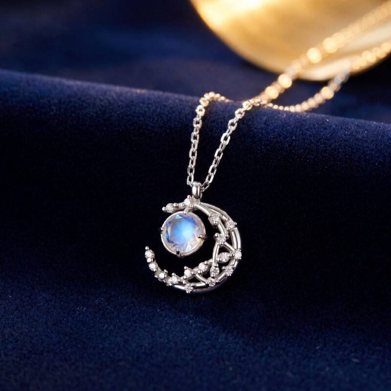 bijoux-3324-da1-1.jpg Collier Lune Étoile Diamanté Chaîne Clavicule Acier