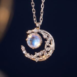 bijoux-3324-macro-1.jpg Collier Lune Étoile Diamanté Chaîne Clavicule Acier