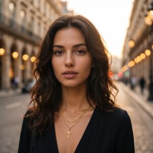 bijoux-3419-da3-1 Collier Bohème Lune Chaîne Layered Vintage