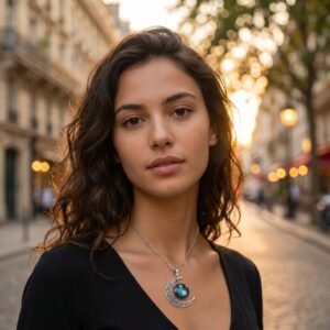 bijoux-3619-da3-3 Collier Lune Argentée - Pendentif Céleste Épuré