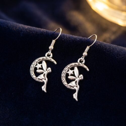 Boucles d'oreilles Lune et Ange - Beauté Céleste