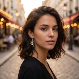 Boucles d'oreilles Lune et Ange - Beauté Céleste