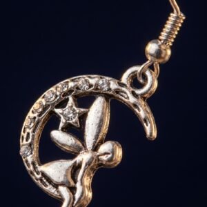 Boucles d'oreilles Lune et Ange - Beauté Céleste